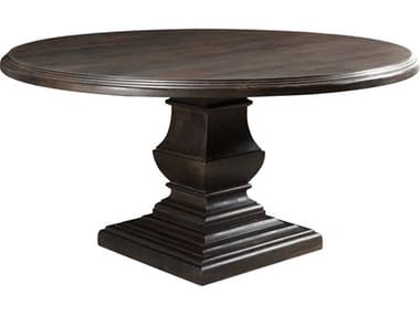 World Interiors Toulon 60" Round Wood Vintage Brown Dining Table WITZWTLNRD60