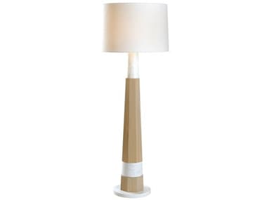 Wildwood Laurence 64" Tall White Oak Natural Off Linen Brown Floor Lamp WL15309