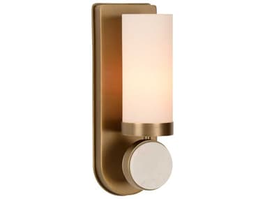 Wildwood 1-Light Antique Brass Natural White Wall Sconce WL15319