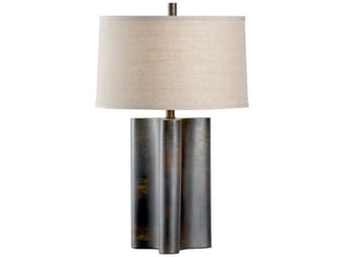 Wildwood Savoy Scorched Bronze Dark Natural Linen Buffet Lamp WL22453