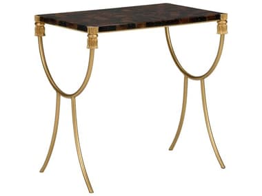 Wildwood Commencement Rectangular Natural Brown Gold End Table WL295615