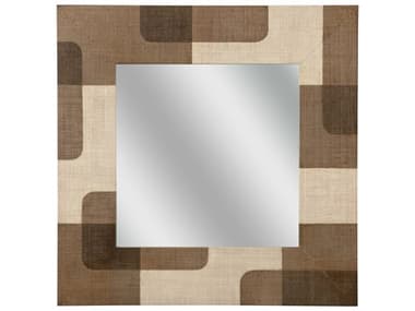 Wildwood Jacoby Brown Cream Square Wall Mirror WL302557