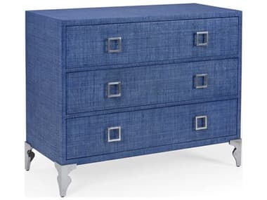 Wildwood 45" Wide Blue Abaca Wood Accent Chest WL490148