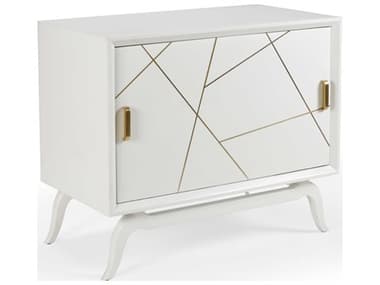 Wildwood 42" Solid Wood White Blue Gold Bar Cabinet WL490238