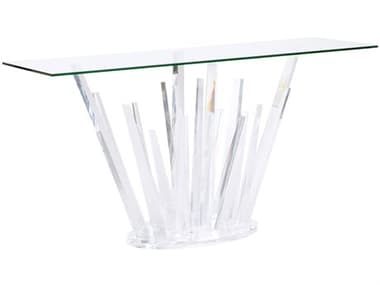 Wildwood Geode 60" Rectangular Glass Clear Console Table WL490666