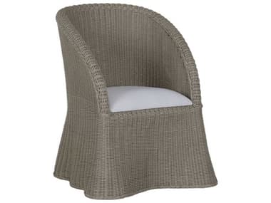 Wildwood Savannah Tub Fabric Rattan Gray Upholstered Arm Dining Chair WL490743