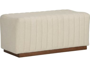 Wildwood Piano 38" Natural Beige Fabric Upholstered Accent Bench WL490761