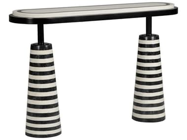 Wildwood Memphis Milano 48" Oval Natural Black White Console Table WL490780