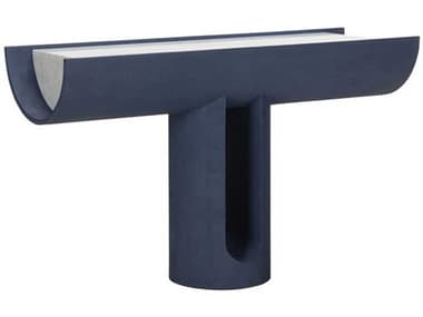 Wildwood Royal Rectangular Marble Blue Natural White Carrera Console Table WL490806