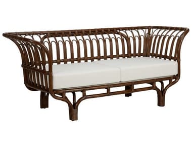 Wildwood Gigi 77" Brown Fabric Upholstered Accent Bench WL490811