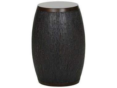 Wildwood Dracus 14" Round Wood Brown Dark Gray End Table WL490813