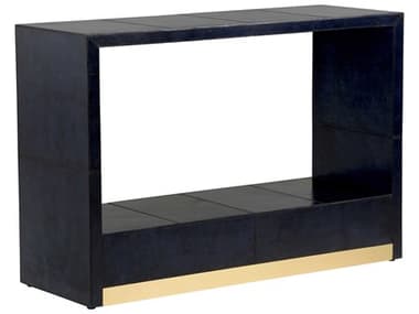 Wildwood Bruce Rectangular Leather Blue Console Table WL490848