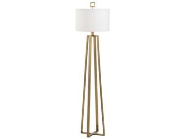 Wildwood Colson 56" Tall Gold Off White Linen Brass Floor Lamp WL60523