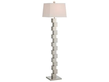 Wildwood The Square Mile 64" Tall Polished Nickel Off White Silkette Floor Lamp WL61187