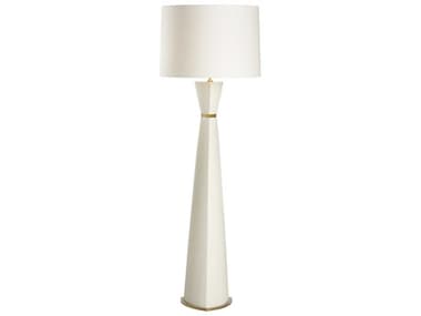 Wildwood Zuri 57" Tall Off White Antique Brass Linen Floor Lamp WL61262