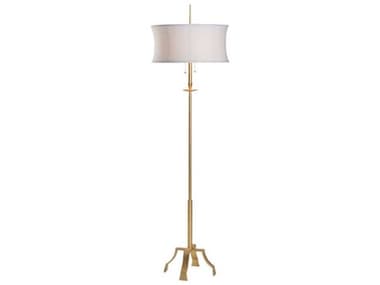 Wildwood Parkway 71" Tall Gold Leaf Off White Linen Floor Lamp WL61266