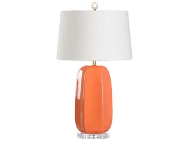 Wildwood Orange Splash Glaze Off White Linen Buffet Lamp WL61291