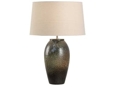 Wildwood Shiga Megumi Brown Green Tan Linen Buffet Lamp WL613002