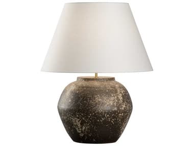 Wildwood Shiga Mako Sanded Brown Off White Linen Buffet Lamp WL61310