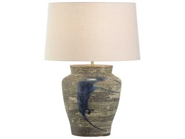 Wildwood Shiga Riku Sanded Gray Blue Tan Linen Buffet Lamp WL613132