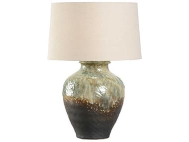 Wildwood Shiga Daichi Brown Green Tan Linen Buffet Lamp WL613142