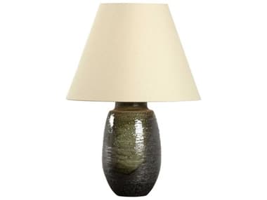 Wildwood Shiga Minato Green Brown Tan Linen Table Lamp WL61325