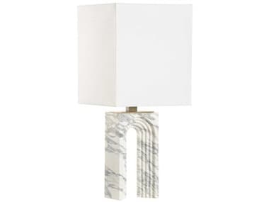 Wildwood Curvature Arabescato Coffee Bronze Off White Linen Buffet Lamp WL61329