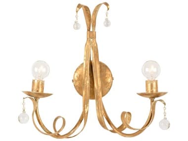 Wildwood 15" Tall 2-Light Gold Clay Wall Sconce WL67457