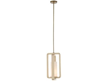 Wildwood Oak Island 11" 1-Light Taupe Antique Brass Mini Pendant WL67501