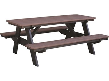 Quick Ship Wildridge Heritage Recycled Plastic 72''W x 60''D Rectangular Picnic Table with Benches WLRQSLCC165