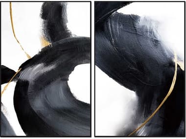 Whiteline Modern Living Nero 2-Piece Canvas Wall Art WMLAW1860
