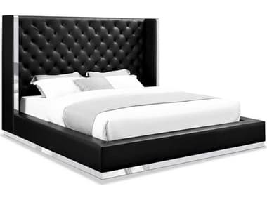 Whiteline Modern Living Abrazo Black Silver King Platform Bed WMLBK1356PBLK