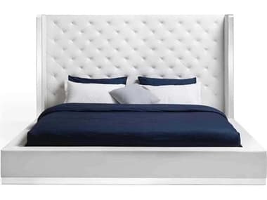 Whiteline Modern Living Abrazo White Silver King Platform Bed WMLBK1356PWHT
