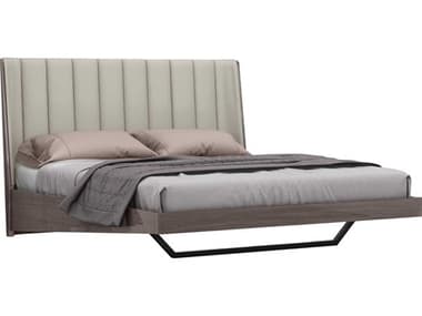 Whiteline Modern Living Berlin Chestnut Light Grey King Platform Bed WMLBK1754CNUTLGRY