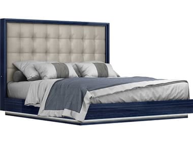 Whiteline Modern Living Alexander Sapphire Blue King Platform Bed WMLBK1937BLULGRY