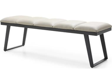 Whiteline Modern Living Ethan Light Grey Sanded Black Faux Leather Accent Bench WMLBN1477LGRY