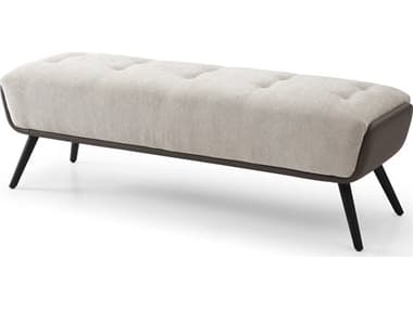 Whiteline Modern Living Teddy Dark Grey Sanded Black Faux Leather Accent Bench WMLBN1846BEI