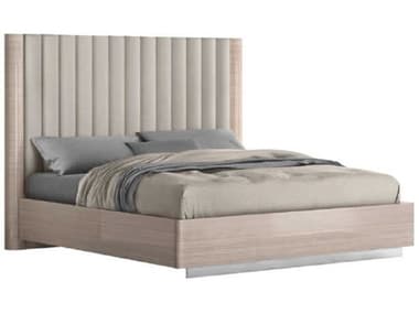 Whiteline Modern Living Waves Beige Upholstered Queen Platform Bed WMLBQ1753BEIBEI