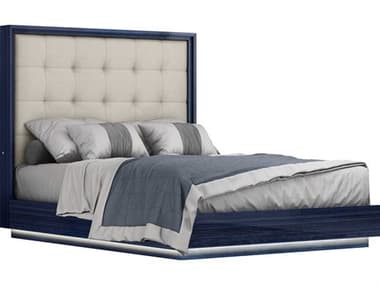 Whiteline Modern Living Alexander Sapphire Blue Light Grey Queen Platform Bed WMLBQ1937BLULGRY