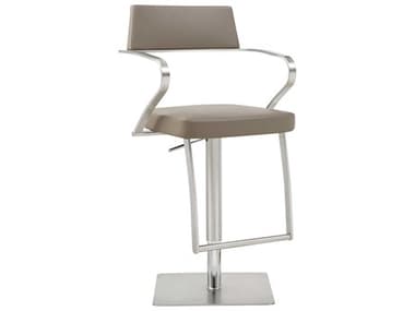 Whiteline Modern Living Zuri Taupe Faux Leather Adjustable Bar Stool WMLBS1621PTAU