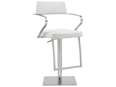 Whiteline Modern Living Zuri White Faux Leather Adjustable Bar Stool WMLBS1621PWHT