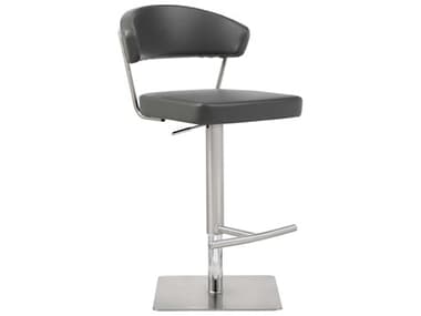 Whiteline Modern Living Maureen Dark Grey Faux Leather Adjustable Bar Stool WMLBS1623PDGRY