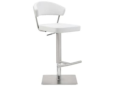 Whiteline Modern Living Maureen White Faux Leather Adjustable Bar Stool WMLBS1623PWHT