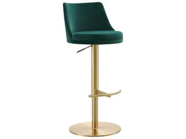 Whiteline Modern Living Carter Green Gold Upholstered Adjustable Bar Stool WMLBS1715FGLDGRN