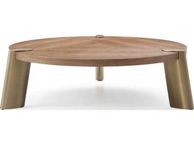 Whiteline Modern Living Mimeo Round Wood Brown Coffee Table WMLCT1657LWLT