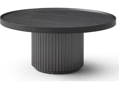 Whiteline Modern Living Heidi Round Wood Dark Grey Coffee Table WMLCT1842DGRY