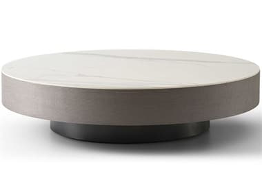 Whiteline Modern Living Cory Round Ceramic White Coffee Table WMLCT1887GRY