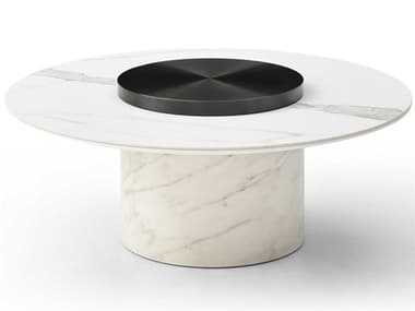 Whiteline Modern Living Aviana Round Ceramic White Coffee Table WMLCT1903