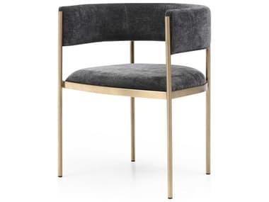 Whiteline Modern Living Envie Gold Upholstered Arm Dining Chair Set of 2 WMLDAC1821FGLDCHA