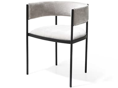 Whiteline Modern Living Envie Black Upholstered Arm Dining Chair Set of 2 WMLDAC1821FLGRY